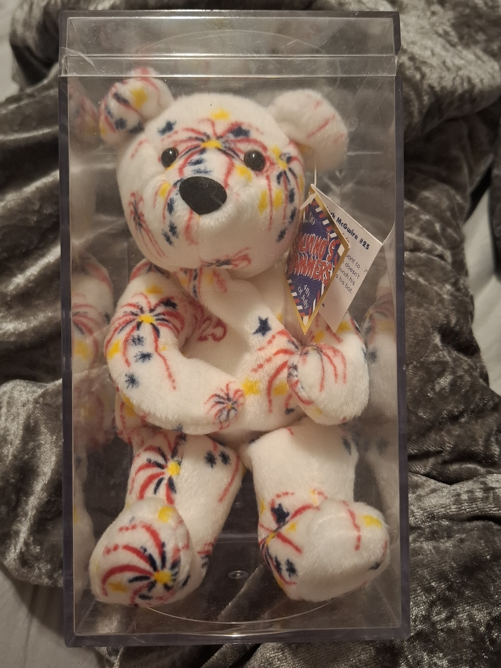 99'Salvinos Bammers* Mark McGwire #25***White Fireworks Pattern Collectible Bear